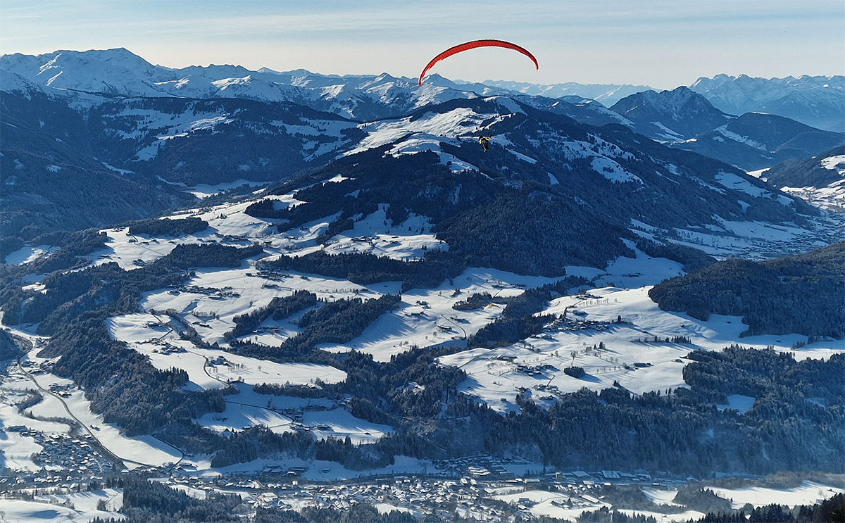Paragliden vanaf de Hohe Salve in Hopfgarten in Brixental